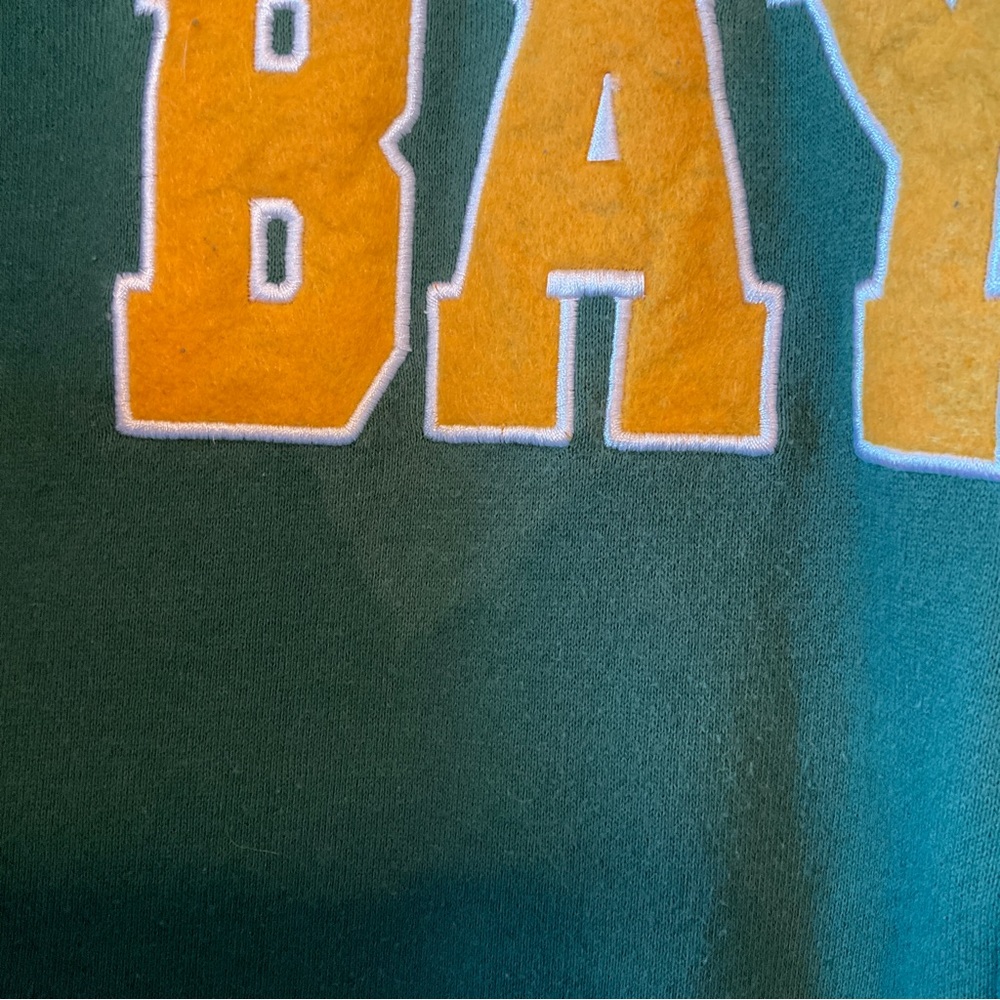 Baylor University Y2K Hooded Zip Sweatshirt Hoodie Green Gold Men’s XL - Picture 6 of 12